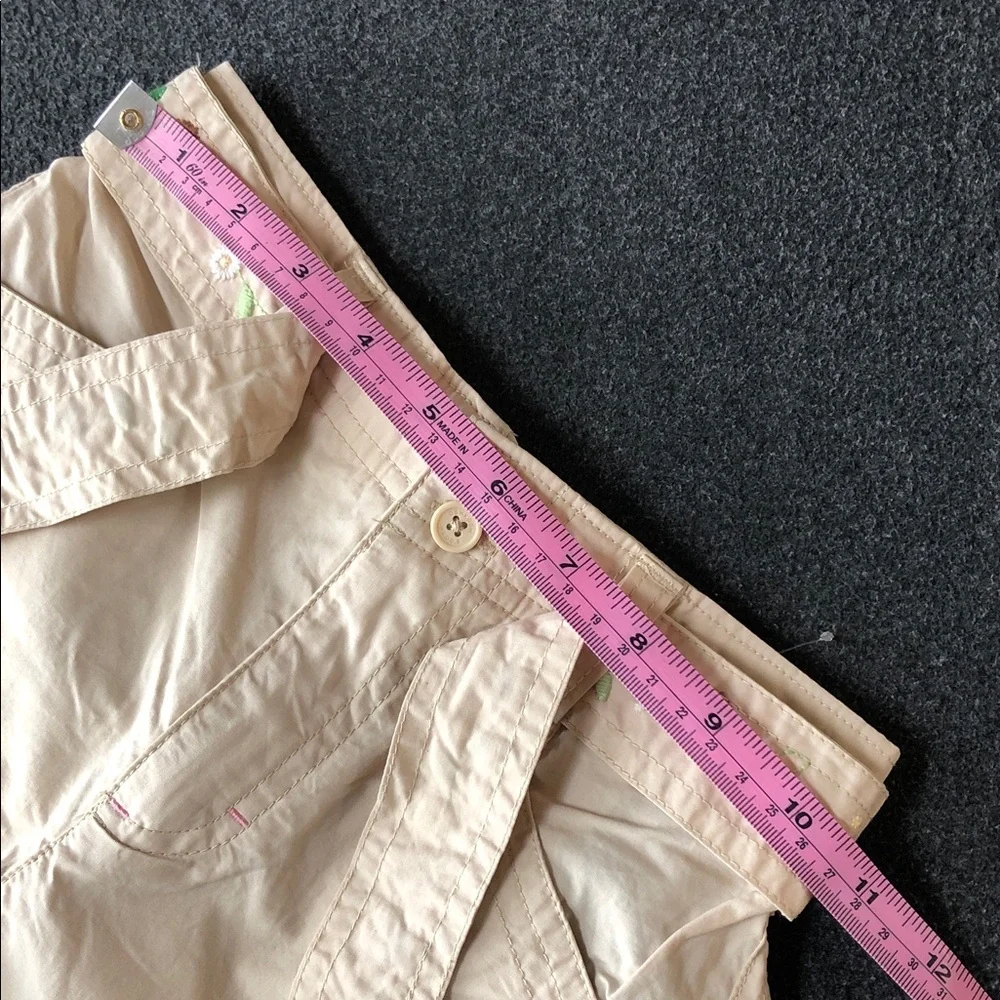 Oshkosh B'Gosh Girls 100% Cotton Shorts, Floral Embroidery Matching Belt Size 10